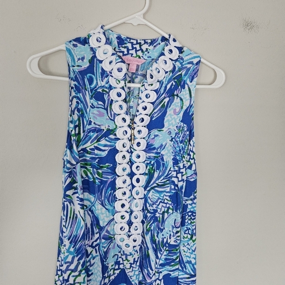 Lilly Pulitzer Jane Shift Dress  canopy chaos blue & resort white size 2 - Picture 5 of 8